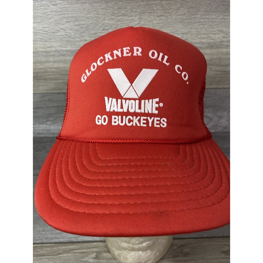 Vintage Valvoline Hat Glockner Oil Go Buckeyes Trucker Snapback Baseball Cap